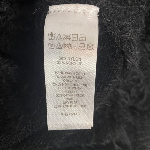 If It Were Me Sweater Womens Large Black Long Sleeve Long Line Pull Over Furry - Picture 6 of 9